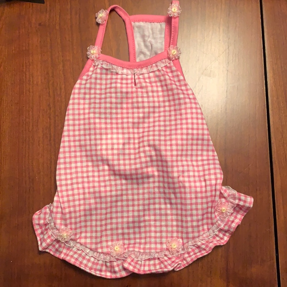 Pink gingham pet dress
